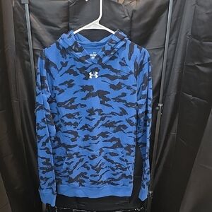 Under Armour Boys Blue and Black Patterned Hoodie